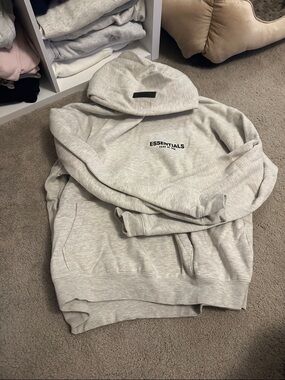 ESSENTIALS Light Heather Gray Pullover Hoodie